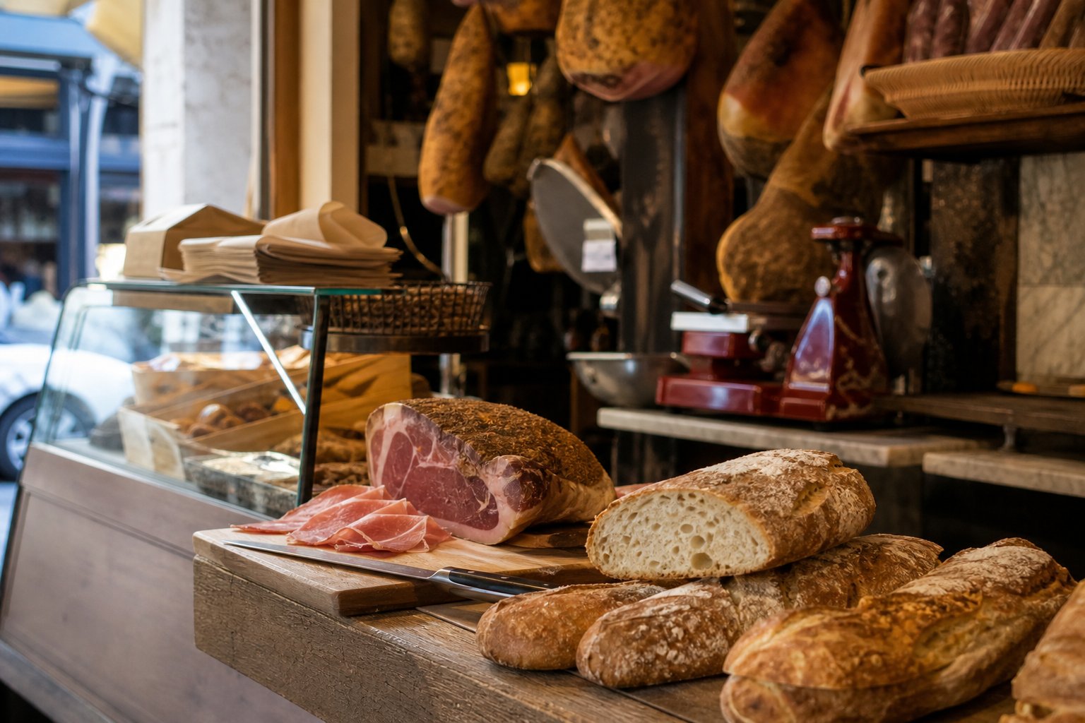 Comptoir et charcuteries : l'Italie a emporter