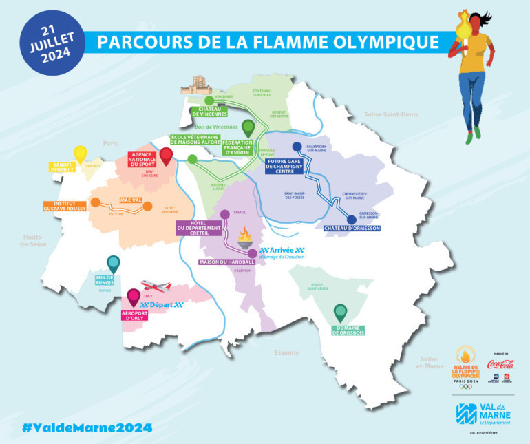 Parcours flamme olympique Val-de-Marne